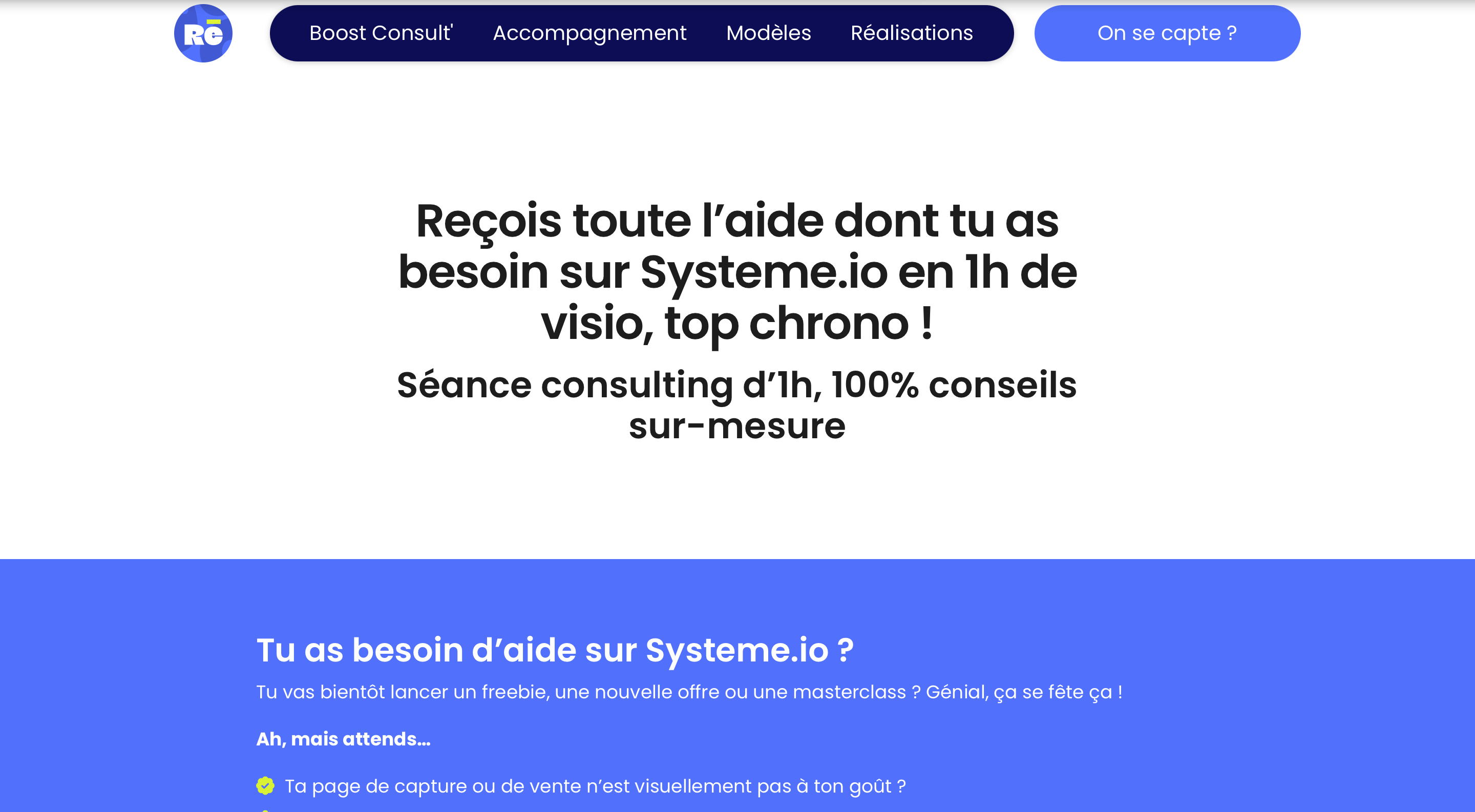 Page de vente - Service